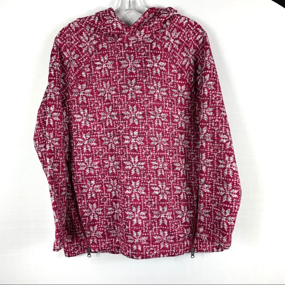 Talbots Polyester Hooded Snowflake Pullover - Picture 1 of 5